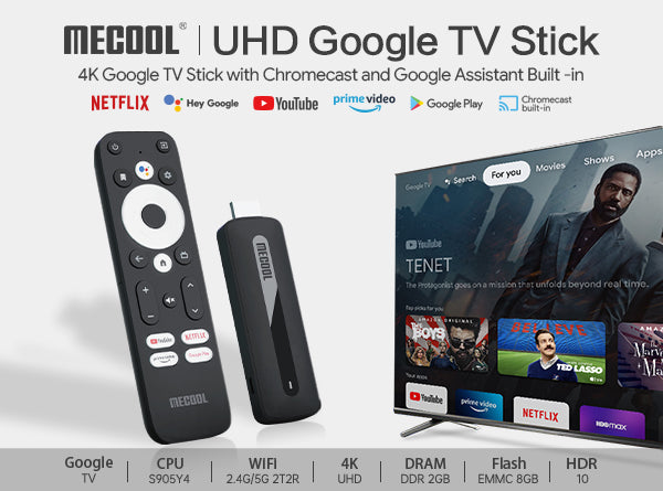 MECOOL Launches Netflix 4K Streaming Google TV Stick KD3 based on Amlogic S905Y4